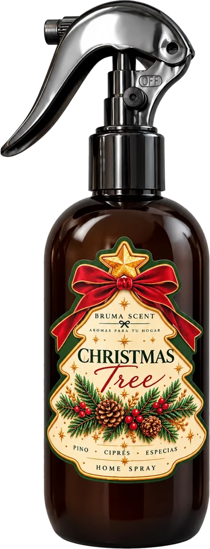 Aromatizante Christmas Tree de Bruma Scent, botella ámbar en spray